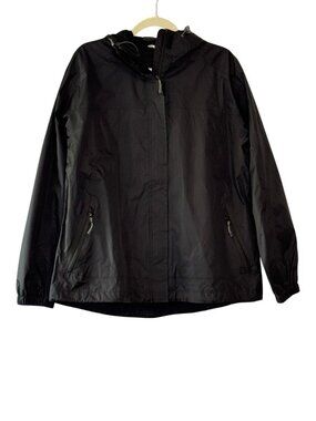 Ultimate Terrain Size Large Black Hooded Rain Jacket Full Zip Windbreaker